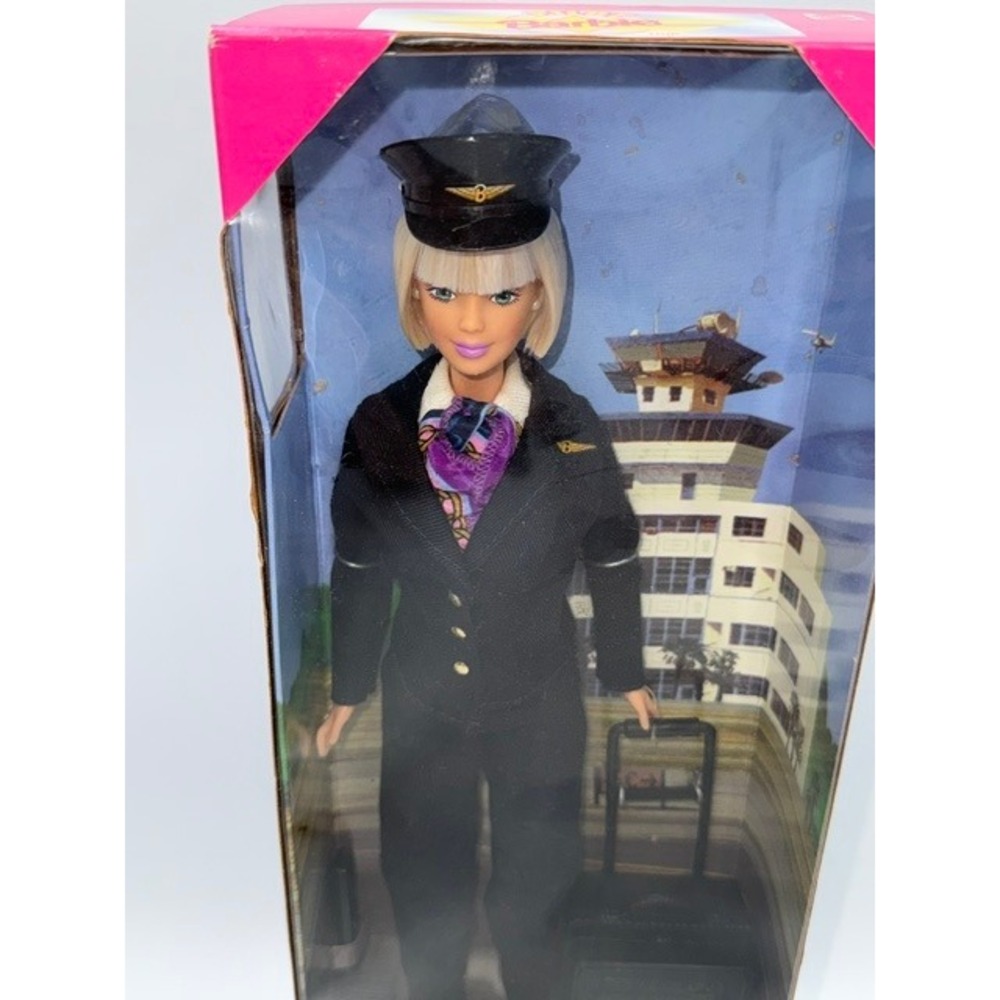 Mattel Pilot Barbie Special Edition Doll 1999 Navy Uniform Suitcase 24017 NIB - Picture 2 of 5